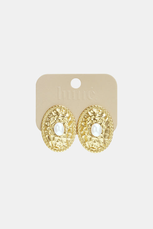 Stainless Steel Stud Earrings hammer pattern Casual Daily Simple Series Women's jewelry