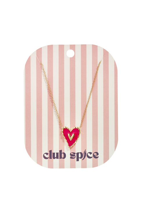 Necklace with hanging red heart