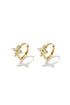 Small hoop earrings with clover-shaped stones