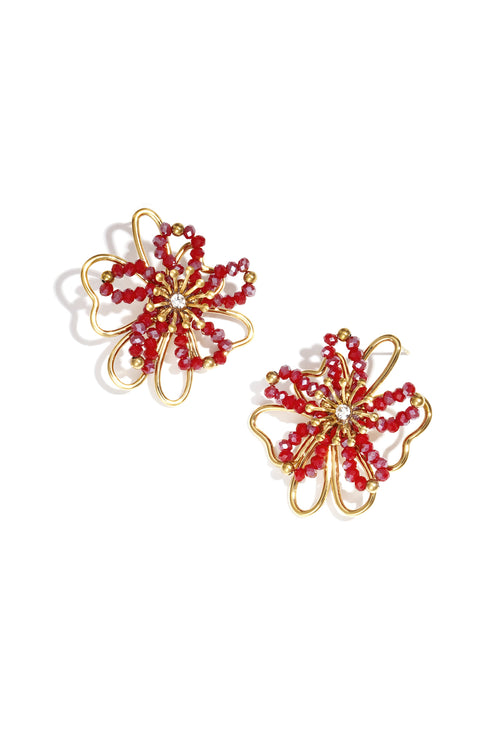 Stainless Steel Stud Earrings Flower Casual Daily Simple Series Women's jewelry