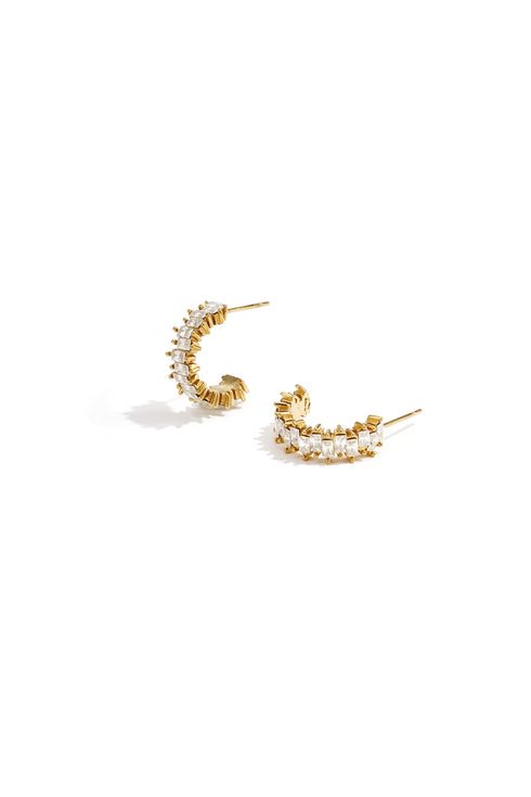 Earrings with zigzag stones
