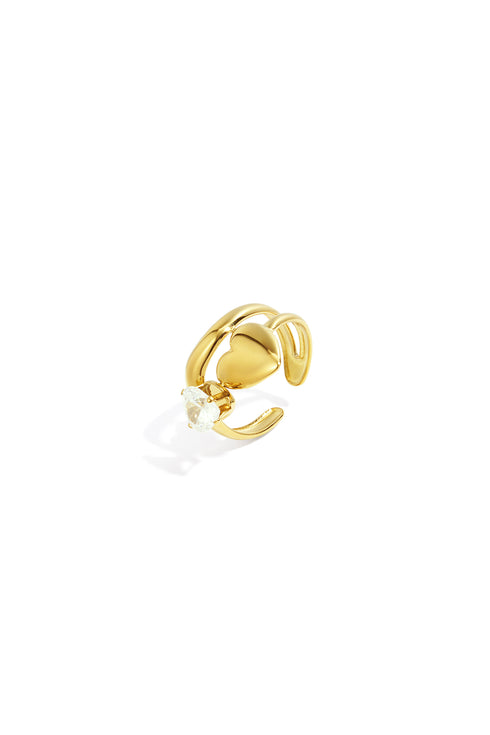 Stainless Steel Gemstone Rings Heart Casual Daily Simple Series Women's jewelry