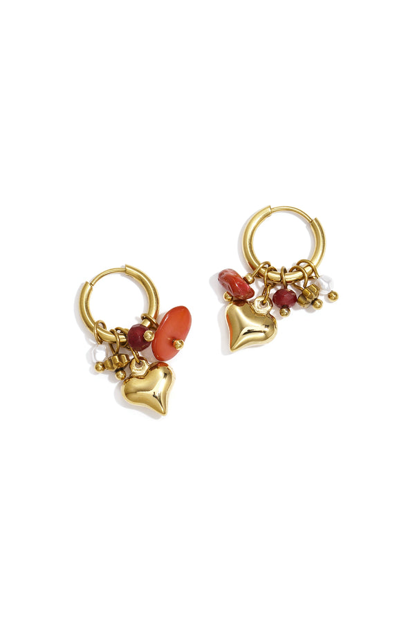 Stainless Steel Drop Earrings Heart Daily Simple Series Women's jewelry