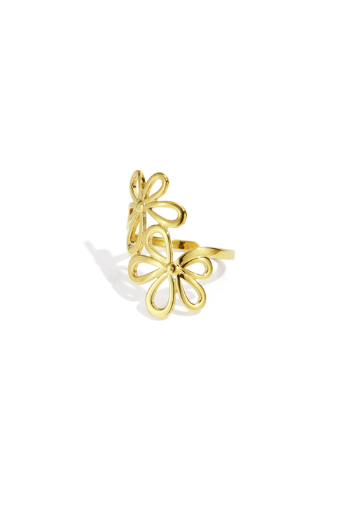 Stainless Steel Statement Rings Flower Casual Daily Simple Series Women's jewelry