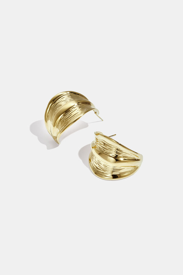 Stainless Steel Hoop Earrings leaf Casual Daily Simple Series Women's jewelry