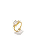 Adjustable statement ring with cubic zirconia stones