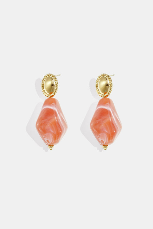 Earrings with natural stone look