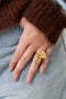 Stainless Steel Statement Rings plant Casual Daily Simple Series Women's jewelry
