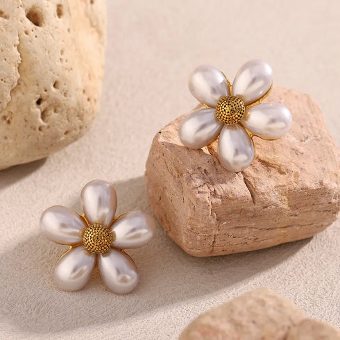 Brincos Flower | Acabamento em Ouro de 18K