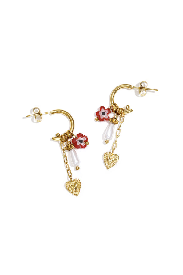 Stainless Steel Dangle Earrings Heart Casual Daily Simple Series Women's jewelry