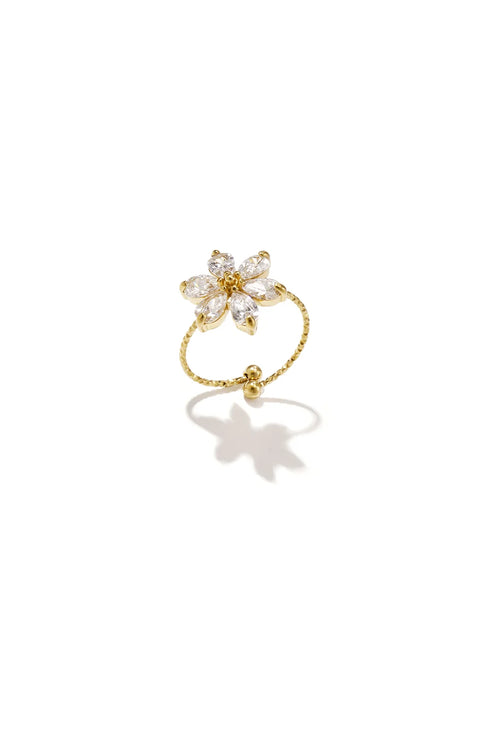 Anel Flower Diamond | Imitação de Pedra Preciosa (rhinestone)
