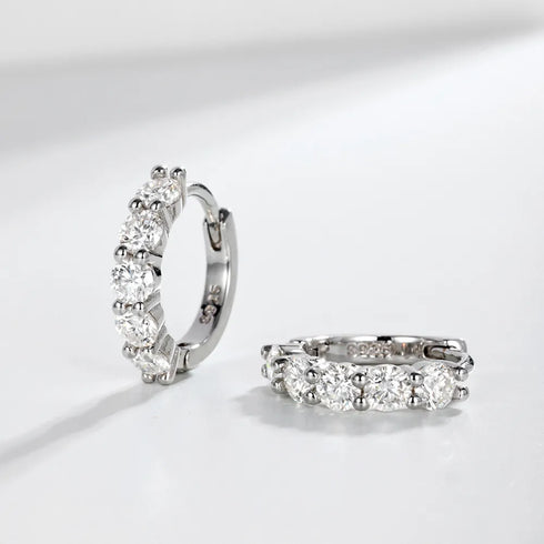 Brincos Lumière | Prata de lei S925 - Moissanite - Banho de Platina