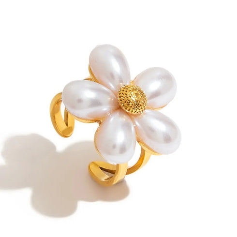 Anel Flower Blossom | Acabamento em Ouro de 18K
