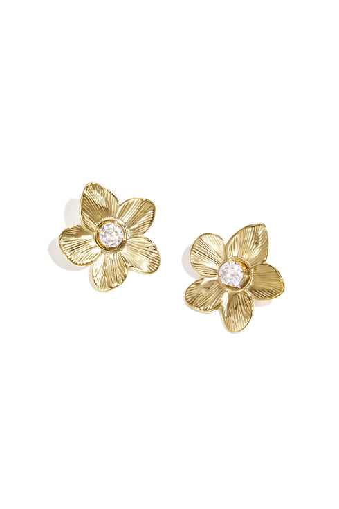 Stainless Steel Stud Earrings Flower Casual Daily Simple Series Women's jewelry