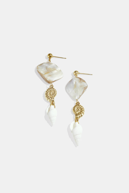 Stainless Steel Dangle Earrings shell Vacation Holiday/Beach Romantic Series Women's jewelry