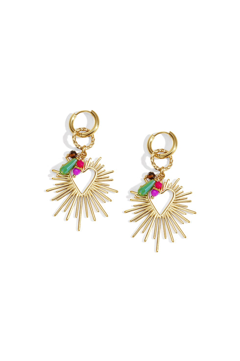 Shining Heart Happy Charm earrings