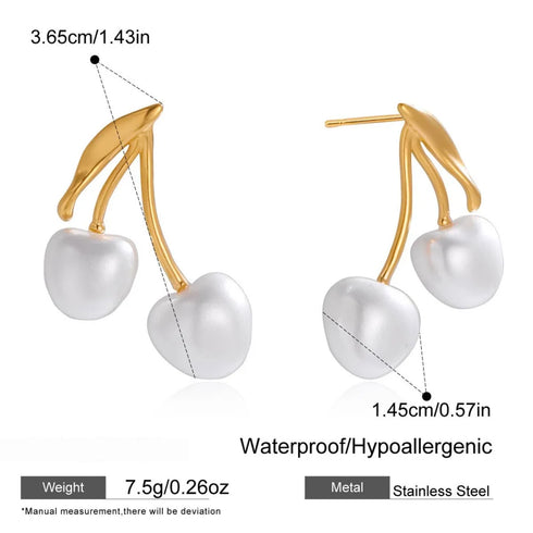 Brincos Cherry | Acabamento em Ouro de 18K