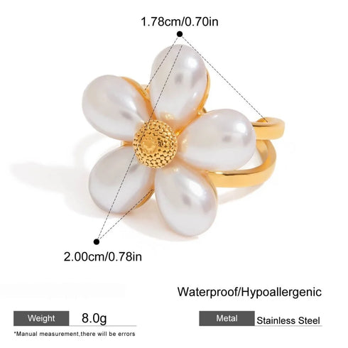 Anel Flower Blossom | Acabamento em Ouro de 18K