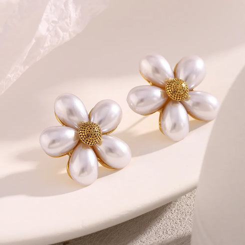 Brincos Flower | Acabamento em Ouro de 18K