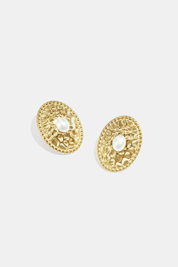 Stainless Steel Stud Earrings hammer pattern Casual Daily Simple Series Women's jewelry