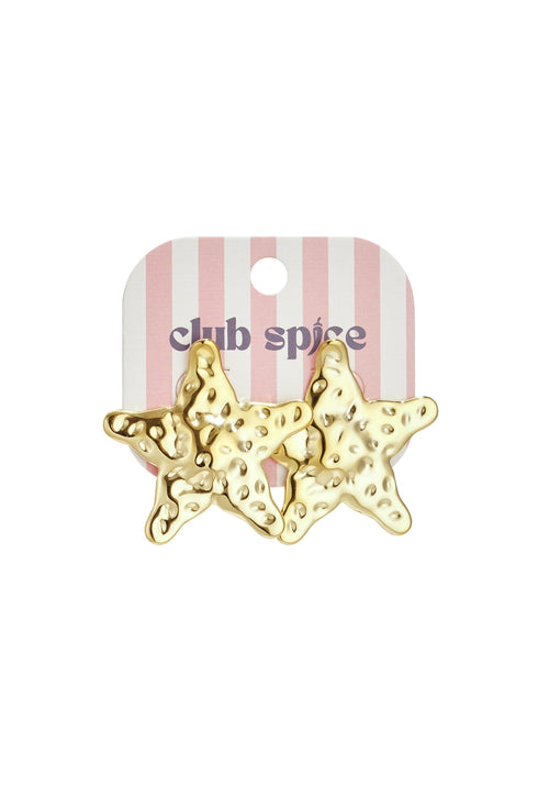 Dented star earrings