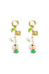 Earrings with chain and hanging charms