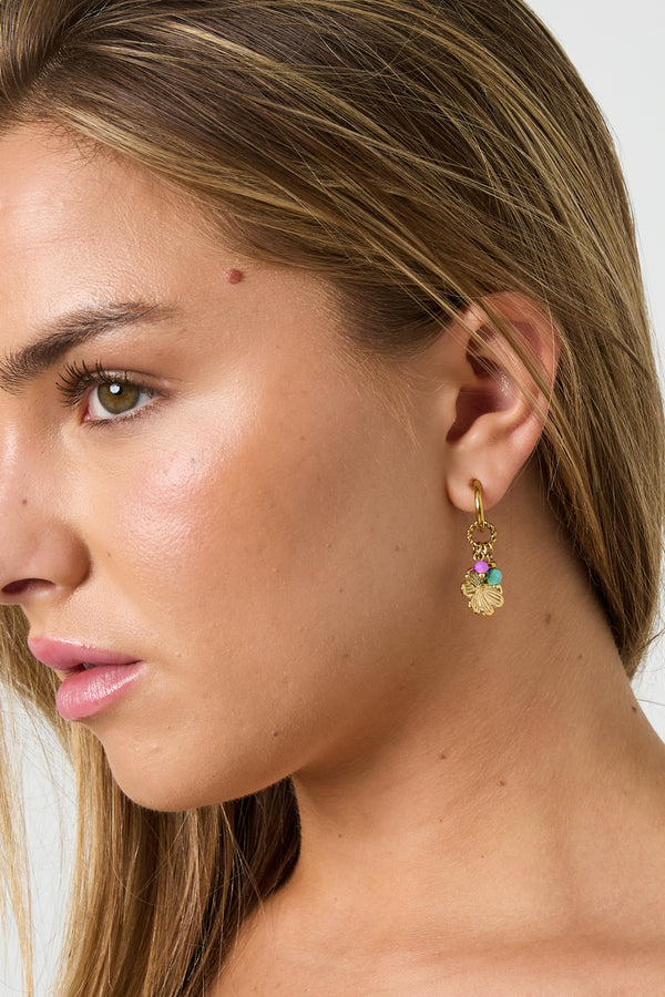 Flower Happy Charm earrings