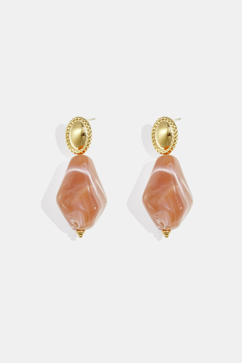 Earrings with natural stone look
