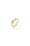 Ring with alternating hearts and cubic zirconia