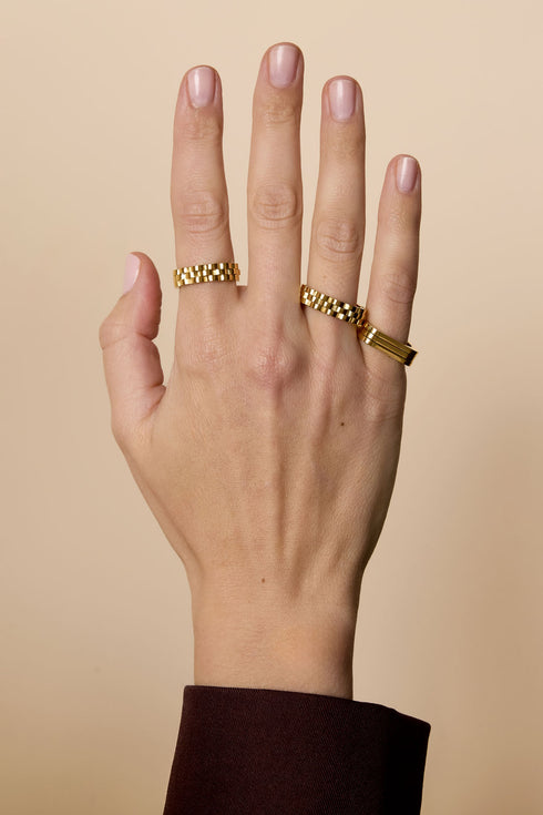 Stainless Steel Minimalist Rings rectangle Simple Daily Simple Series Women's jewelry