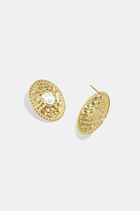 Stainless Steel Stud Earrings hammer pattern Casual Daily Simple Series Women's jewelry