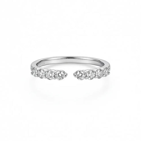 Anel Vesper | Prata de lei S925 - Moissanite - Banho de Ródio