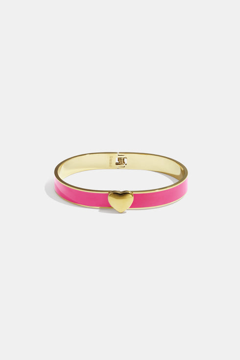 Stainless Steel Colorful Heart Bangles - 0.9cm