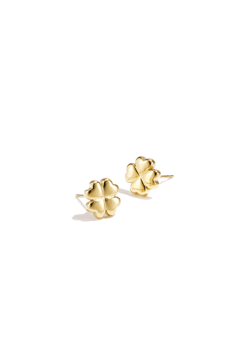 Minimalist clover stud earrings