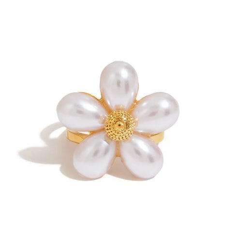 Anel Flower Blossom | Acabamento em Ouro de 18K