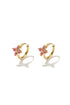 Small hoop earrings with clover-shaped stones