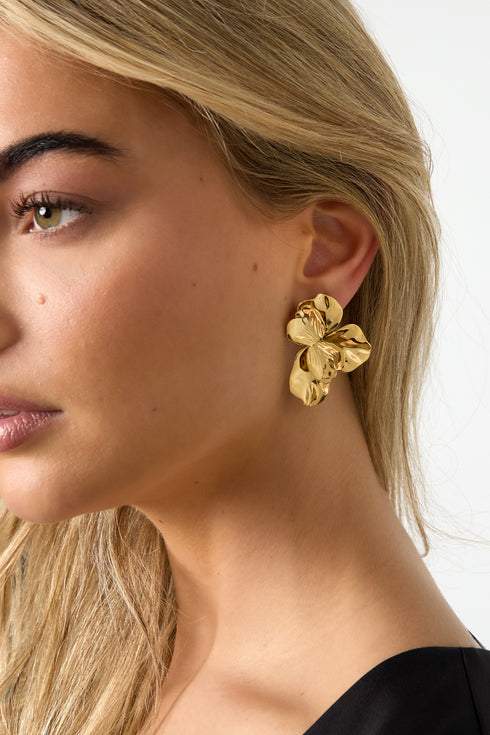 Stainless Steel Stud Earrings Flower Casual Daily Simple Series Women's jewelry