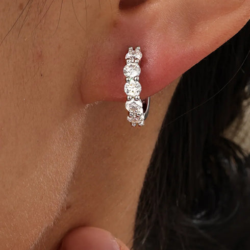 Brincos Lumière | Prata de lei S925 - Moissanite - Banho de Platina