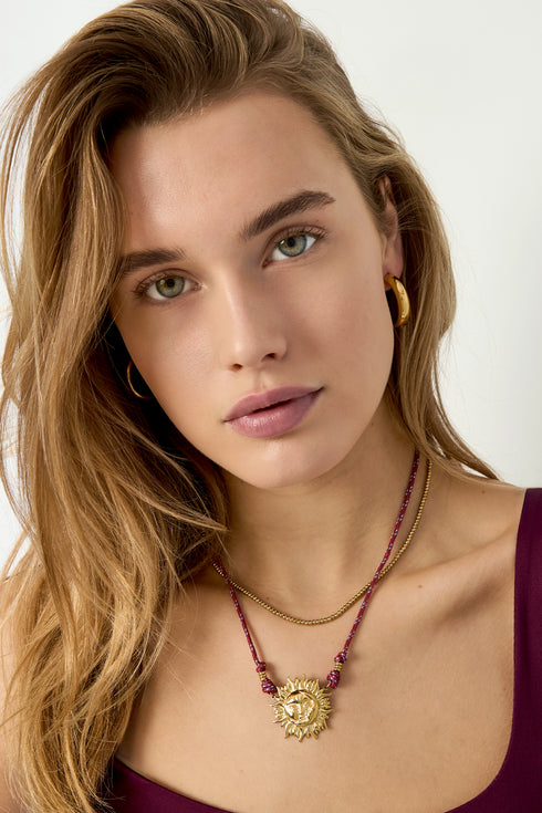 Stainless Steel Pendant necklaces sun Casual Daily Simple Series Women's jewelry