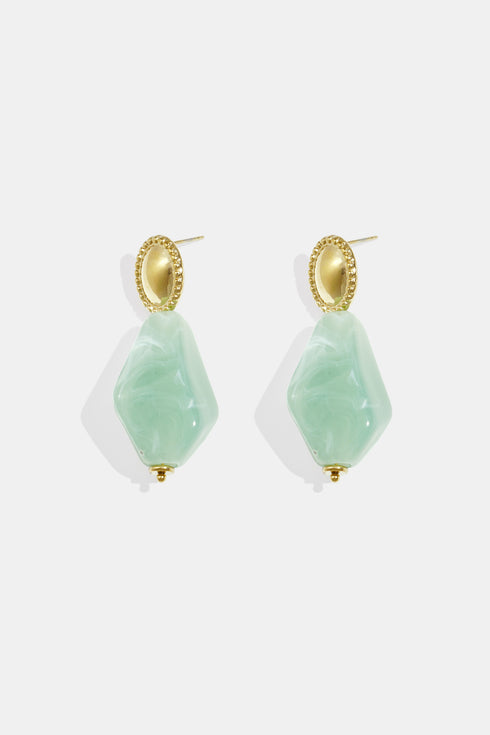 Earrings with natural stone look