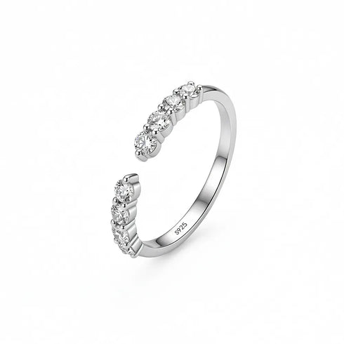 Anel Vesper | Prata de lei S925 - Moissanite - Banho de Ródio